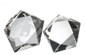 90mm GLASS STAR PAPERWEIGHT