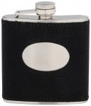 6 OUNCE BLACK STEEL FLASK