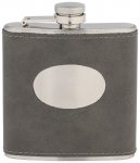 6 OUNCE GREY STEEL FLASK T/179