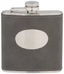 6 OUNCE GREY STEEL FLASK T/179
