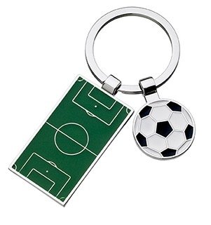 FOOTBALL PITCH AND BALL KEYRING