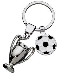 FOOTBALL AND TROPHY KEYRING