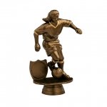 5" ANTIQUE GOLD FEMALE FOOTBALL FIGURE