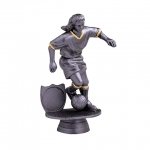 5" ANTIQUE SILVER FEMALE FOOTBALL FIGURE