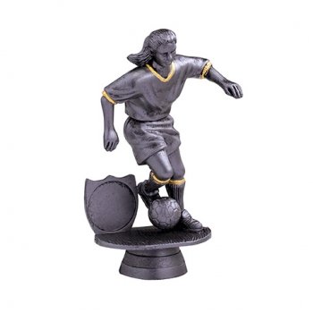 5inch ANTIQUE SILVER FEMALE FOOTBALL FIGURE