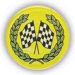 CHEQUERED FLAGS 1"DOMED CENTRE