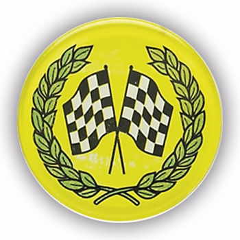 CHEQUERED FLAGS 1InchDOMED CENTRE