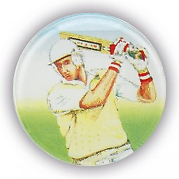 CRICKET BATTING 1inchDOMED CENTRE