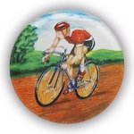 CYCLE ROAD RACE 1"DOMED CENTRE