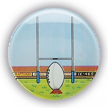 RUGBY POSTS & BALL 1InchDOMED CENTRE