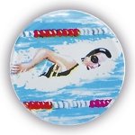 SWIMMING FEMALE 1"DOMED CENTRE