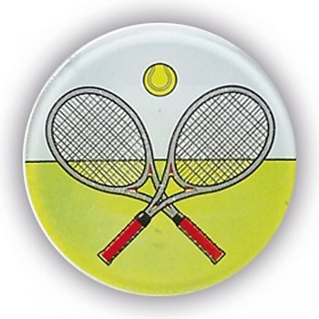 TENNIS X RACKETS 1InchDOMED CENTRE