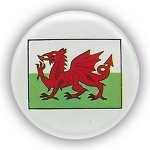 WELSH FLAG 1"DOMED CENTRE