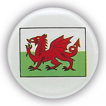 WELSH FLAG 1InchDOMED CENTRE