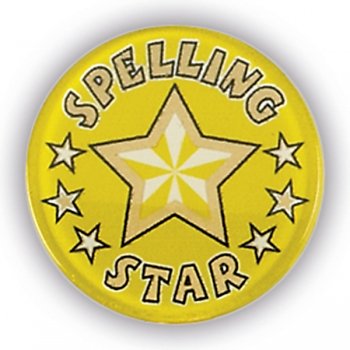 SPELLING STAR 1InchDOMED CENTRE