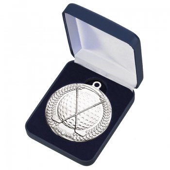 70MM SILVER GOLF MEDAL IN BOX T/54