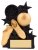 3.75" BLACK AND GOLD ASTRA FOOTBALL AWARD