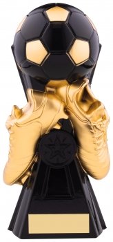 7.5inch BLACK AND GOLD GRAVITY FOOTBALL TROPHY
