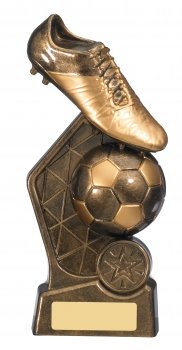 7.5inch HEX FOOTBALL BOOT AND BALL TROPHY