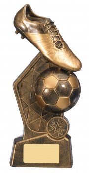 8.75inch HEX FOOTBALL BOOT AND BALL TROPHY