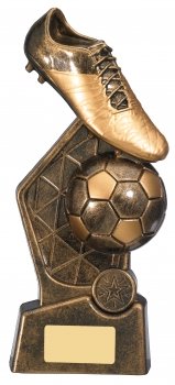 9.75Inch HEX FOOTBALL BOOT AND BALL TROPHY