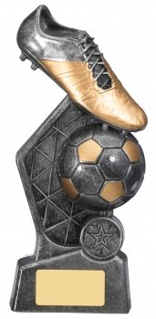 8.75inch HEX FOOTBALL BOOT AND BALL TROPHY