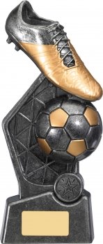 9.75Inch HEX FOOTBALL BOOT AND BALL TROPHY
