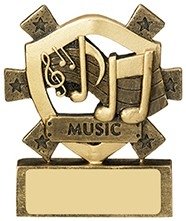 3 1/8InchMUSIC MINI SHIELD AWARD