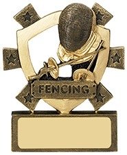 3 1/8InchFENCING MINI SHIELD TROPHY