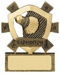3 1/8"BADMINTON MINI SHIELD AWARD