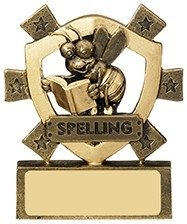 3 1/8InchSPELLING MINI SHIELD AWARD