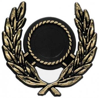 6 x 6cm BLACK/GOLD WREATH