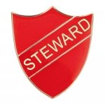 RED STEWARD ENAMEL SHIELD
