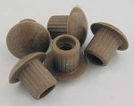.25" BROWN WHIT PLASTIC BOWL NUT